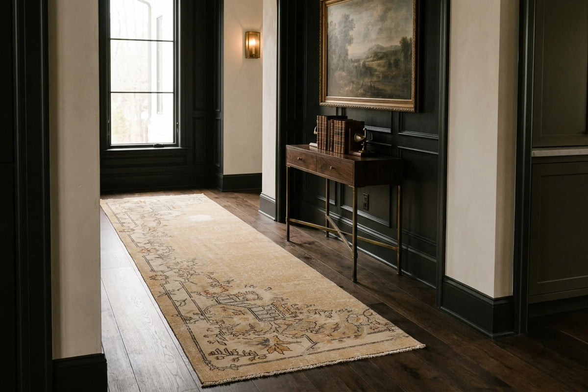 Turkish Runner Rug in a styled room