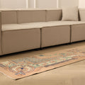 Vintage Isparta Turkish Runner Rug 2x9 ft — Beige Floral