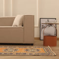 Vintage Manisa Patchwork Runner Rug 3x12 ft — Orange & Beige Patchwork