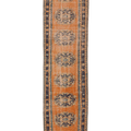 Vintage Manisa Patchwork Runner Rug 3x12 ft — Orange & Beige Patchwork