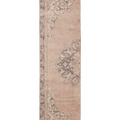 Vintage Isparta Turkish Runner Rug 3x11 ft — Beige & Brown Floral
