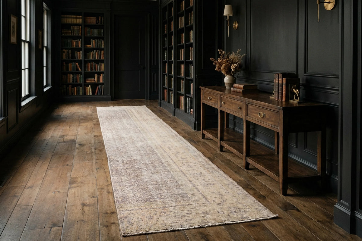 Turkish Runner Rug in a styled room