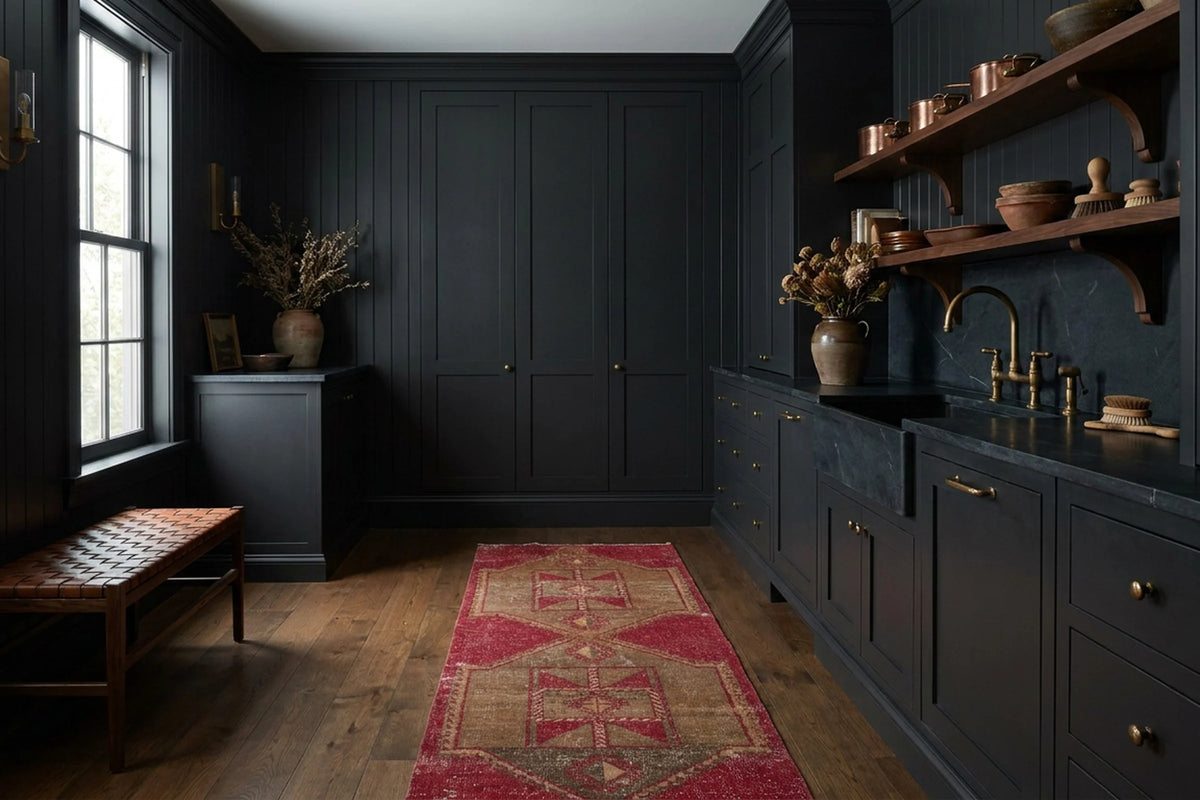 Turkish Runner Rug in a styled room
