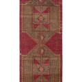 Vintage Malatya Turkish Runner Rug 3x8 ft — Red & Brown Geometric (No. 21388)