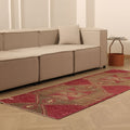 Vintage Malatya Turkish Runner Rug 3x8 ft — Red & Brown Geometric (No. 21388)
