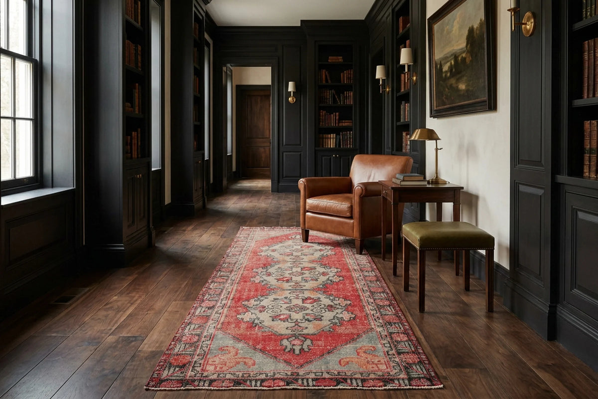 Turkish Runner Rug in a styled room