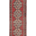 Vintage Niğde Turkish Runner Rug 3x9 ft — Red & Beige maximalist