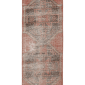 Vintage Malatya Turkish Runner Rug 2x8 ft — Red & Gray Geometric