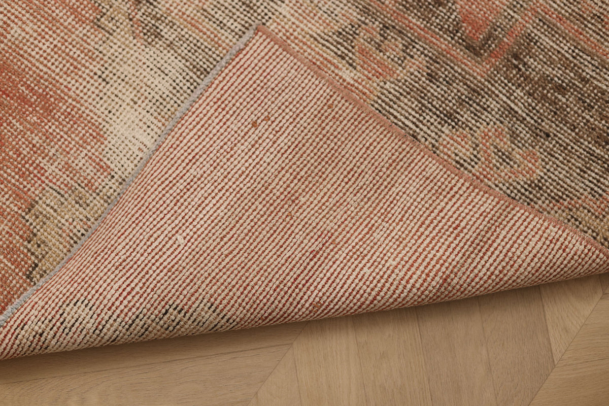 Vintage Malatya Turkish Runner Rug 2x8 ft — Red & Gray Geometric