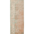 Vintage Isparta Turkish Runner Rug 2x8 ft — Green & Orange Floral