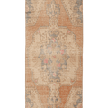 Vintage Nevşehir Turkish Runner Rug 3x8 ft — Orange & Beige Floral