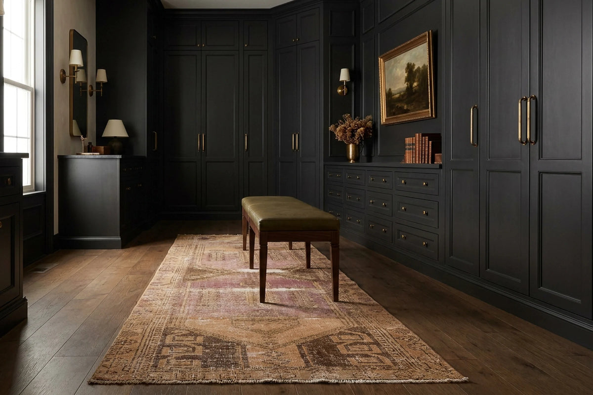 Turkish Runner Rug in a styled room