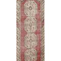 Vintage Niğde Turkish Runner Rug 2x8 ft — Red & Beige Geometric (No. 21553)