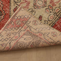 Vintage Niğde Turkish Runner Rug 2x8 ft — Red & Beige Geometric (No. 21553)