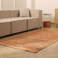 Vintage Malatya Turkish Runner Rug 3x7 ft — Orange Floral