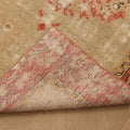 Vintage Denizli Turkish Runner Rug 3x4 ft — Beige & Red Floral