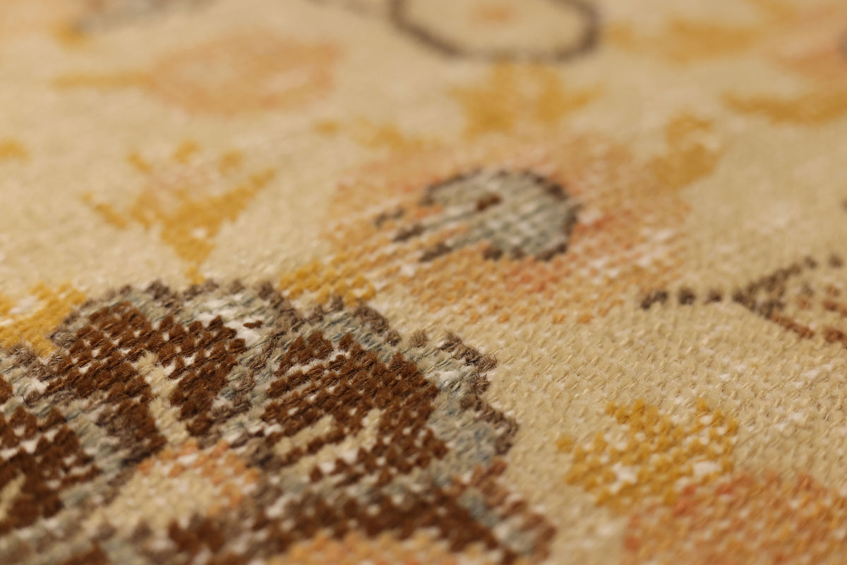 Vintage Isparta Turkish Runner Rug 2x6 ft — Beige & Brown Floral (No. 21671)