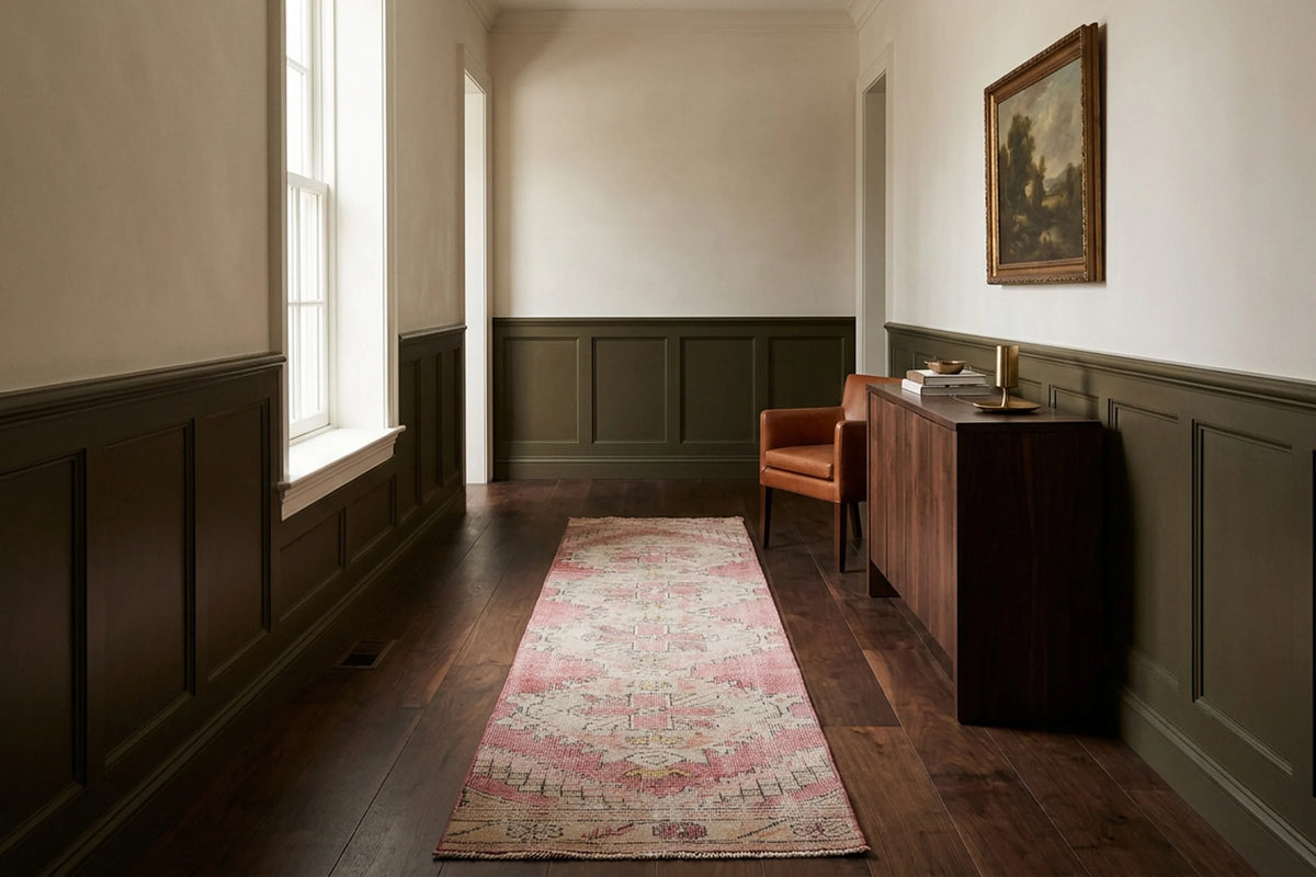 Turkish Runner Rug in a styled room