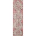 Vintage Niğde Turkish Runner Rug 1x9 ft — Pink & Beige Floral