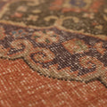 Vintage Konya Turkish Runner Rug 2x9 ft — Orange & Brown Floral (No. 22262)