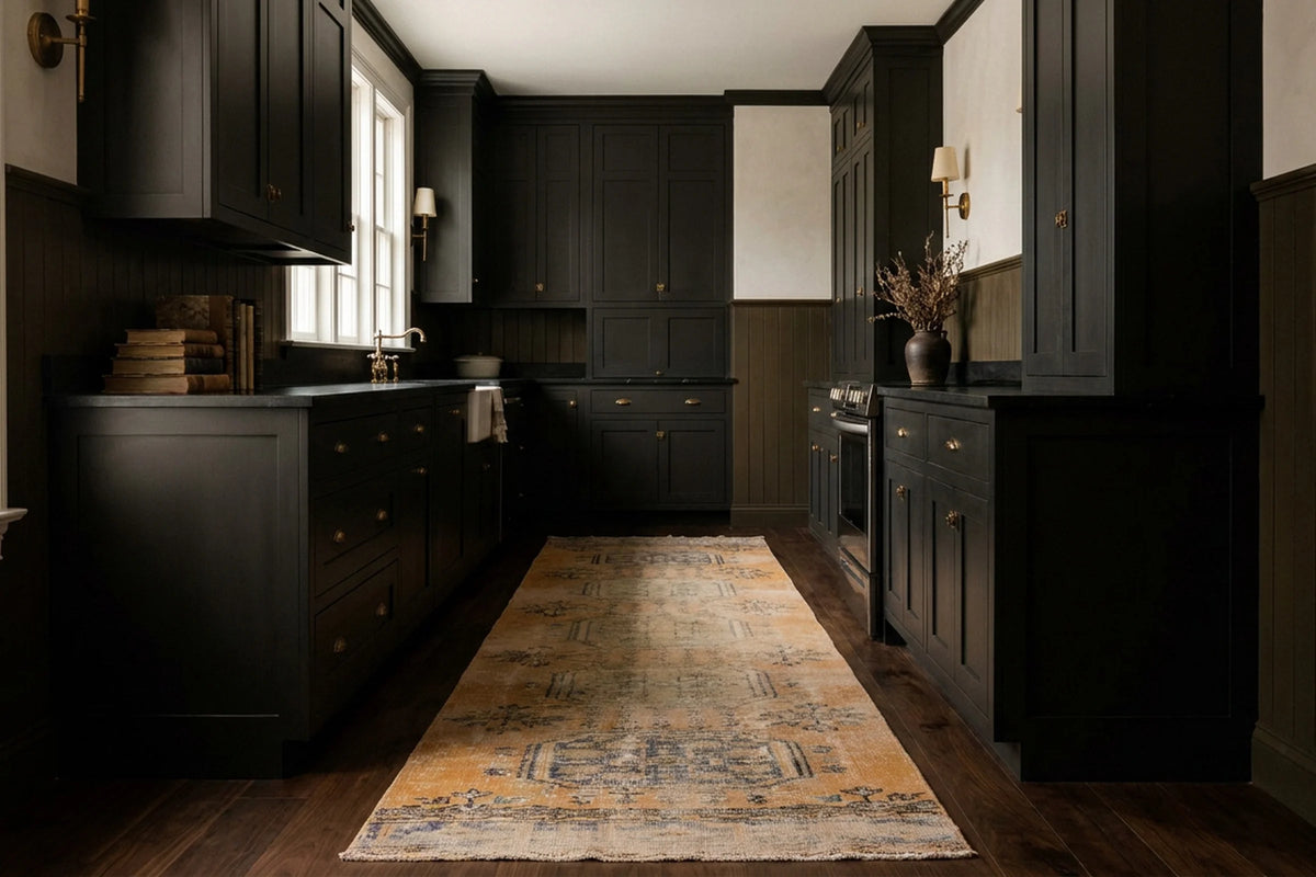 Turkish Runner Rug in a styled room