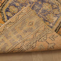 Vintage Konya Turkish Runner Rug 2x11 ft — Orange & Blue Geometric
