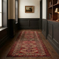 Persian Style Runner Rug in a styled room