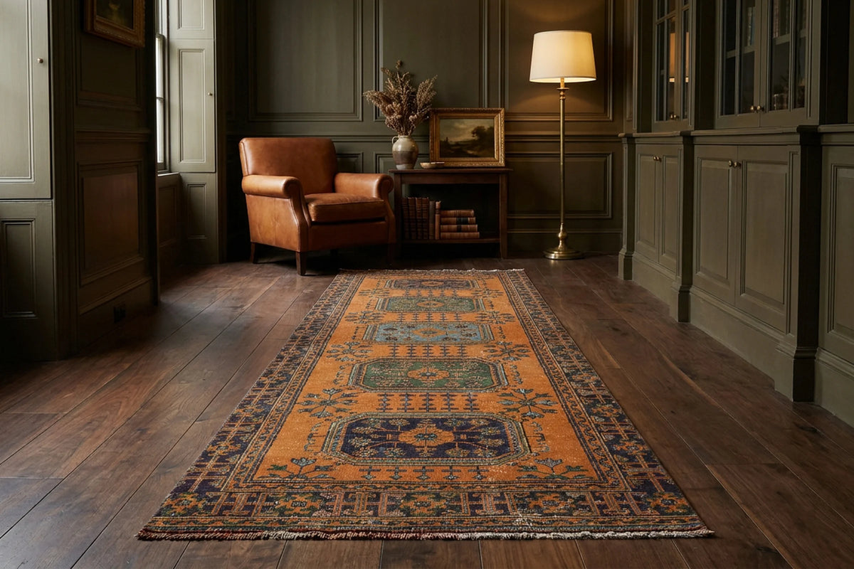 Turkish Runner Rug in a styled room