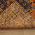 Vintage Konya Turkish Runner Rug 3x11 ft — Orange & Green Geometric