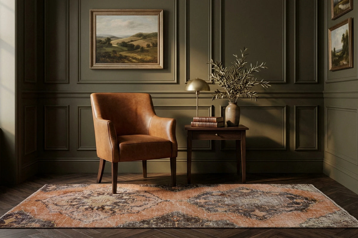 Turkish Runner Rug in a styled room