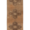 Vintage Malatya Turkish Runner Rug 2x5 ft — Brown & Beige Geometric
