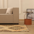 Vintage Konya Turkish Runner Rug 3x10 ft — Beige & Brown Floral