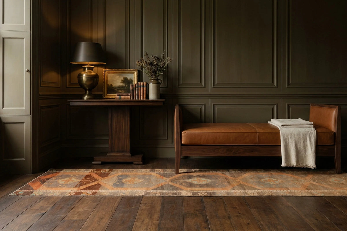Turkish Runner Rug in a styled room