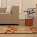 Vintage Malatya Turkish Runner Rug 3x12 ft — Brown & Orange Geometric