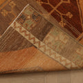 Vintage Malatya Turkish Runner Rug 3x12 ft — Brown & Orange Geometric