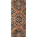 Vintage Konya Turkish Runner Rug 3x12 ft — Orange & Brown Floral (No. 23744)
