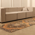 Vintage Konya Turkish Runner Rug 3x12 ft — Orange & Brown Floral (No. 23744)