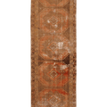 Vintage Malatya Turkish Runner Rug 3x12 ft — Orange & Brown Distressed