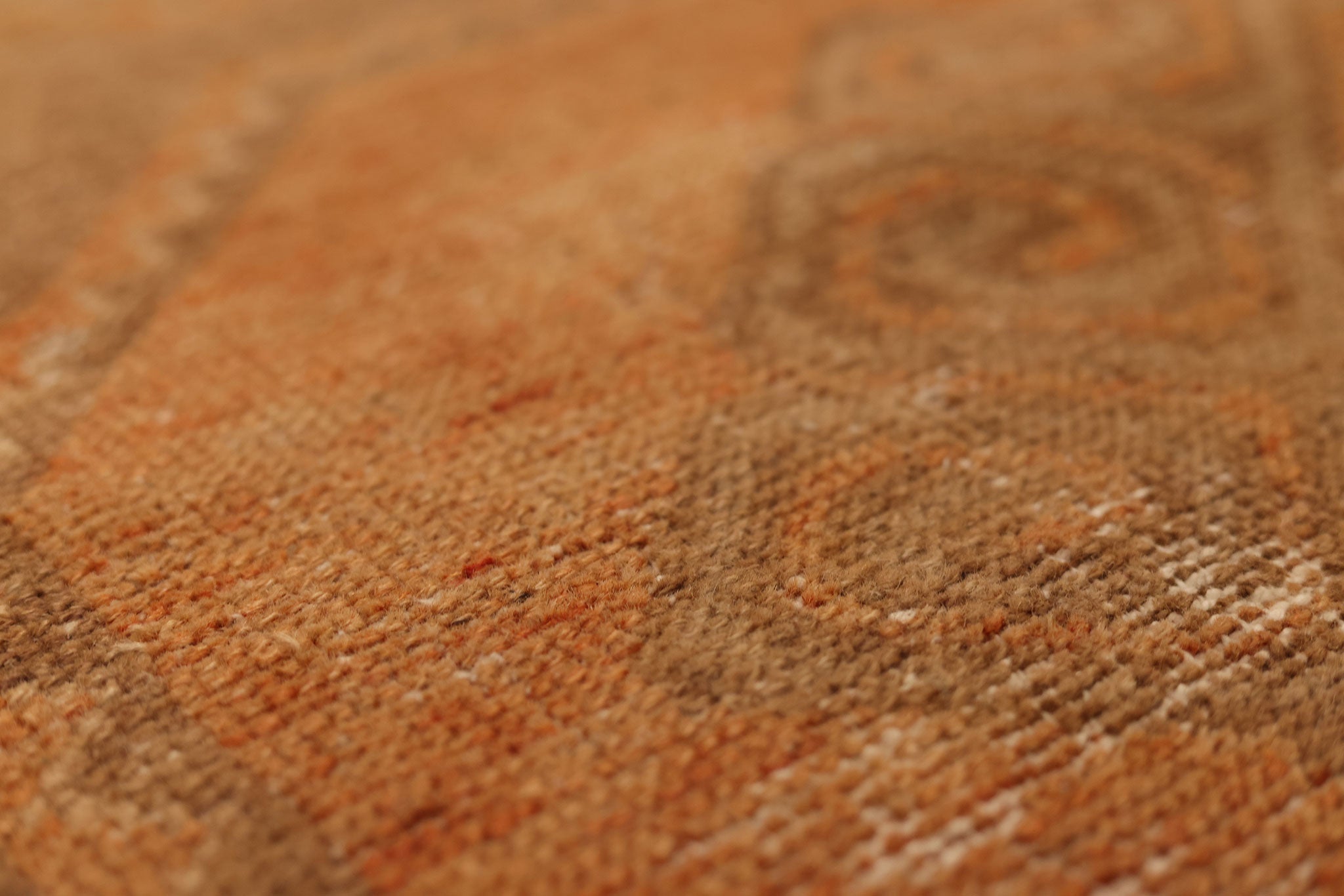 Vintage Malatya Turkish Runner Rug 3x12 ft — Orange & Brown Distressed