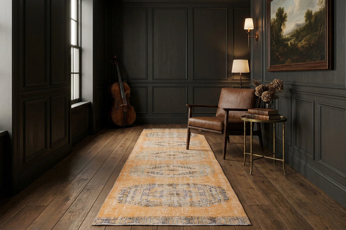 Turkish Runner Rug in a styled room