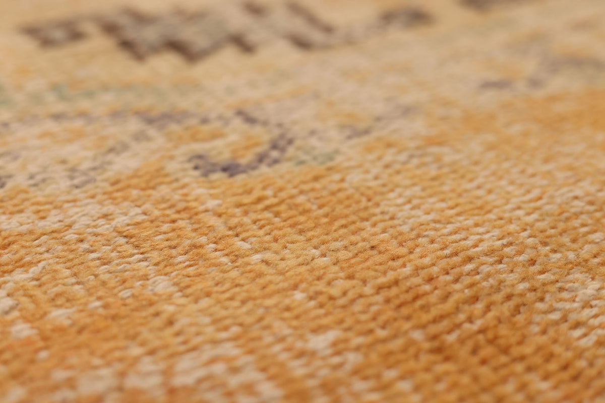 Vintage Manisa Turkish Runner Rug 2x11 ft — Orange & Beige Distressed (No. 23766)