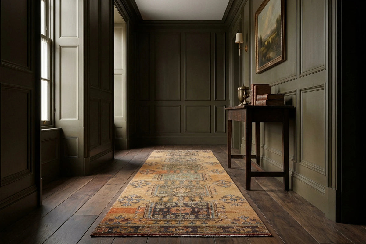 Turkish Runner Rug in a styled room
