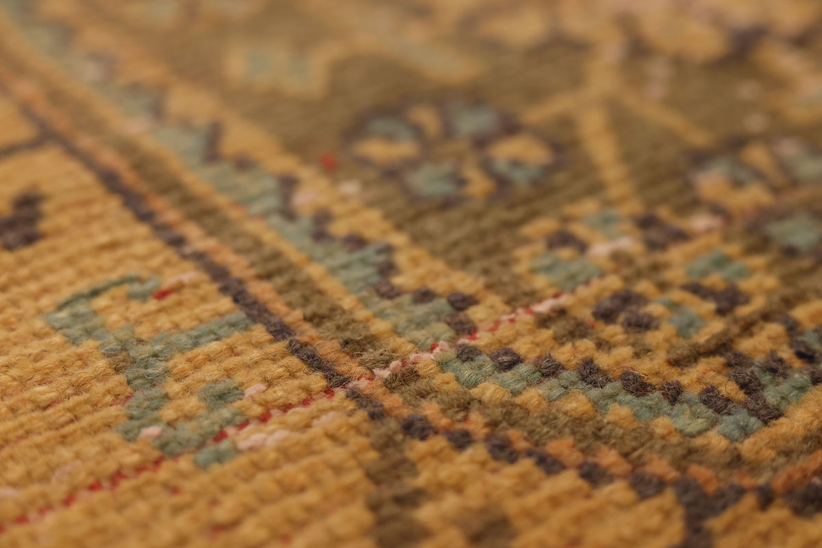 Vintage Konya Turkish Runner Rug 3x11 ft — Orange & Brown Geometric