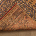 Vintage Konya Turkish Runner Rug 2x11 ft — Orange & Blue Geometric (No. 23768)