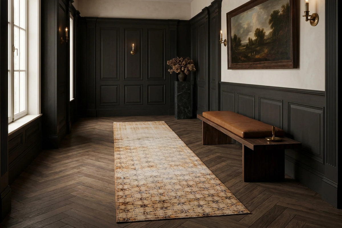 Turkish Runner Rug in a styled room