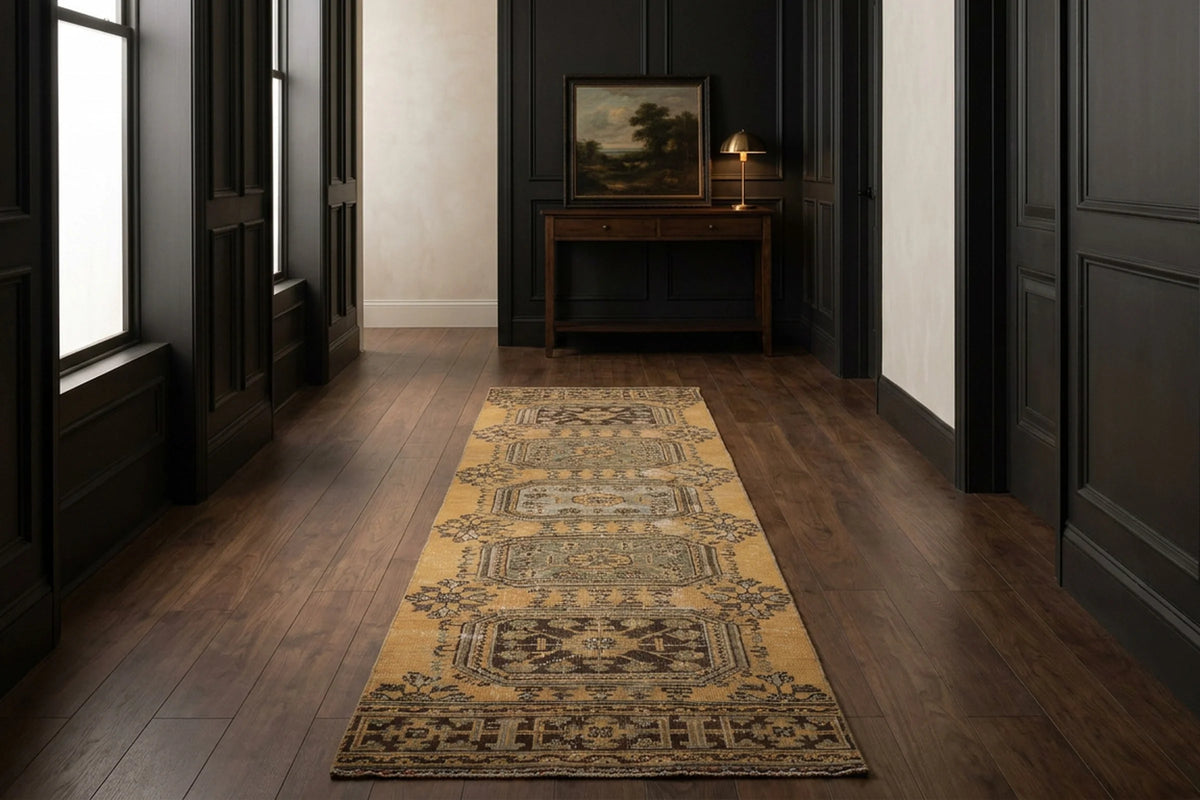 Turkish Runner Rug in a styled room