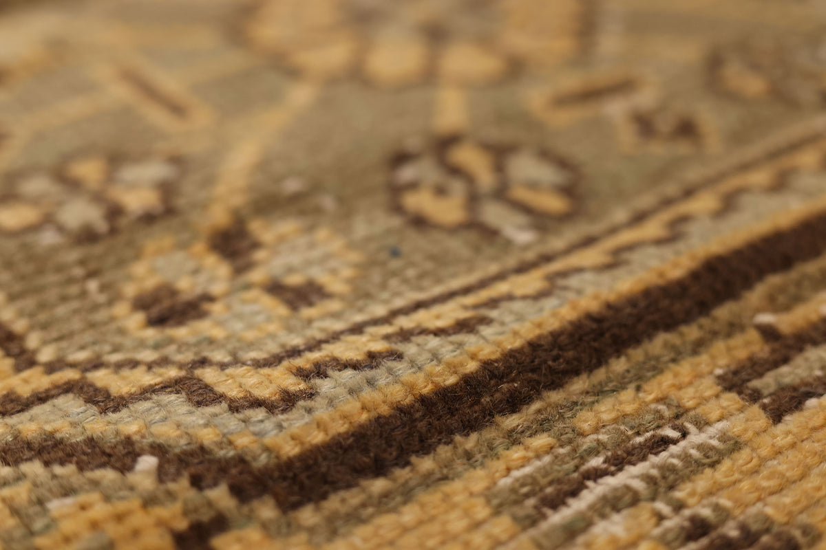 Vintage Konya Turkish Runner Rug 2x11 ft — Orange & Brown Geometric (No. 23778)