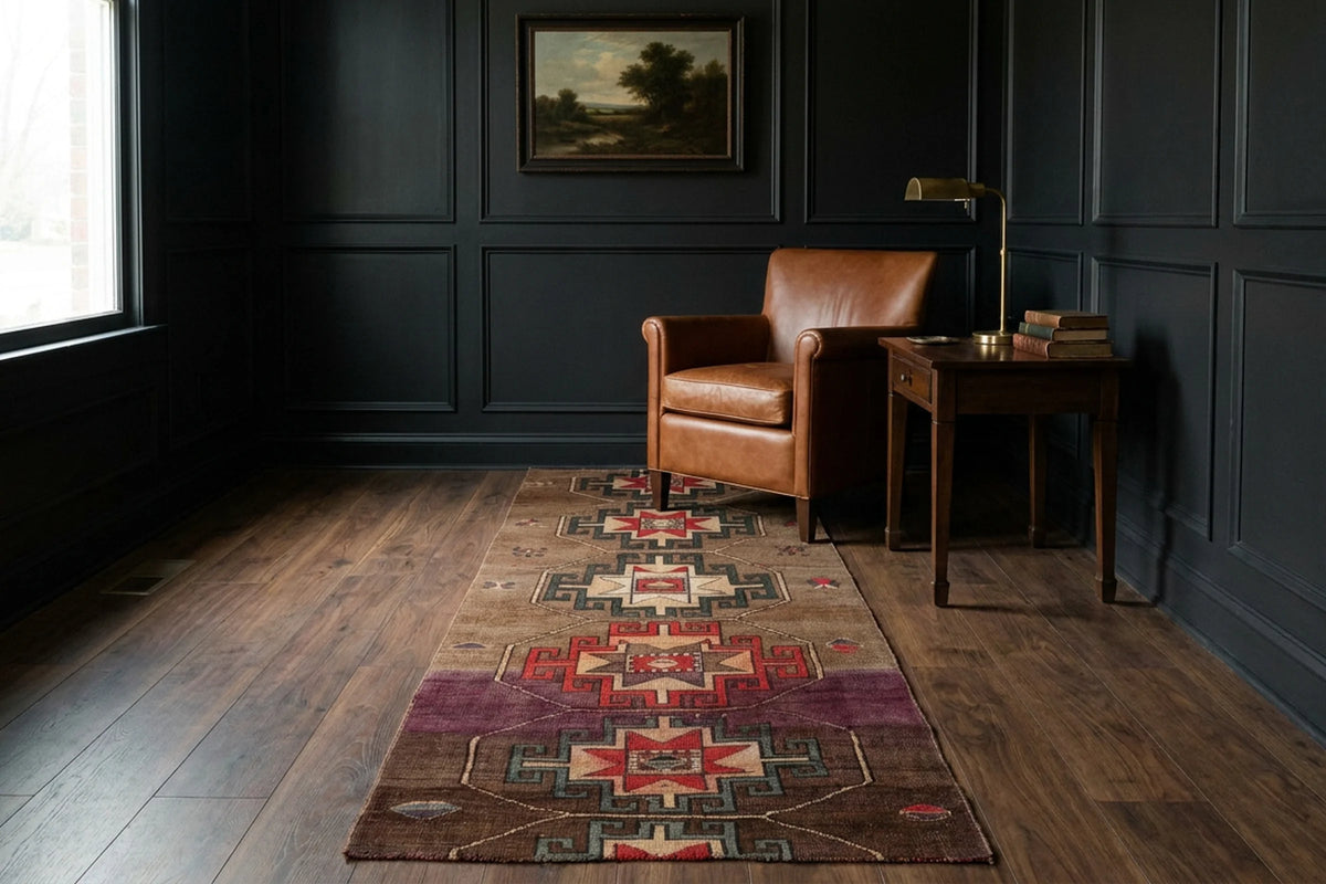 Turkish Runner Rug in a styled room