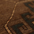 Vintage Kars Turkish Runner Rug 2x8 ft — Brown & Red Geometric