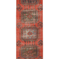 Vintage Konya Turkish Runner Rug 2x8 ft — Red & Green Floral